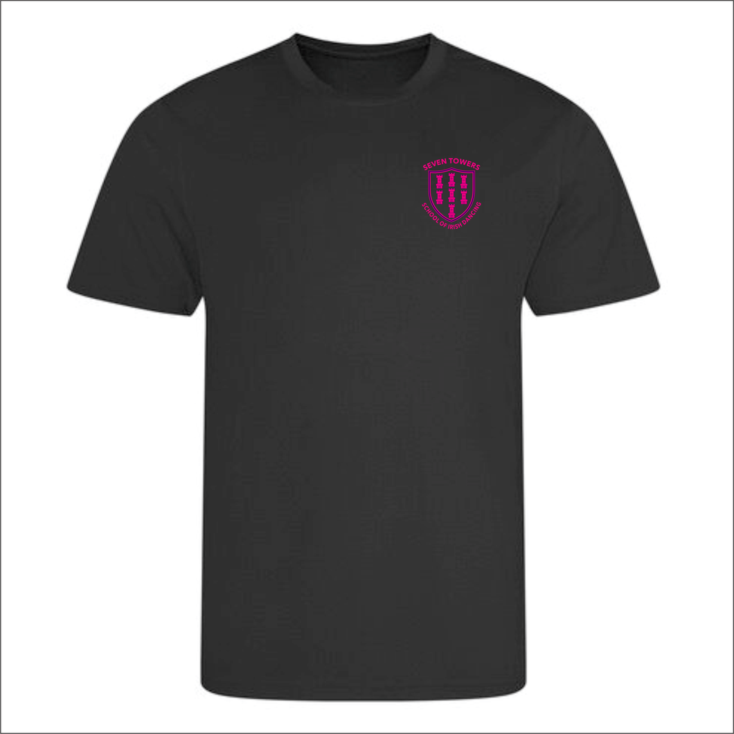 Seven Towers Unisex Kids Performance Tee - Black