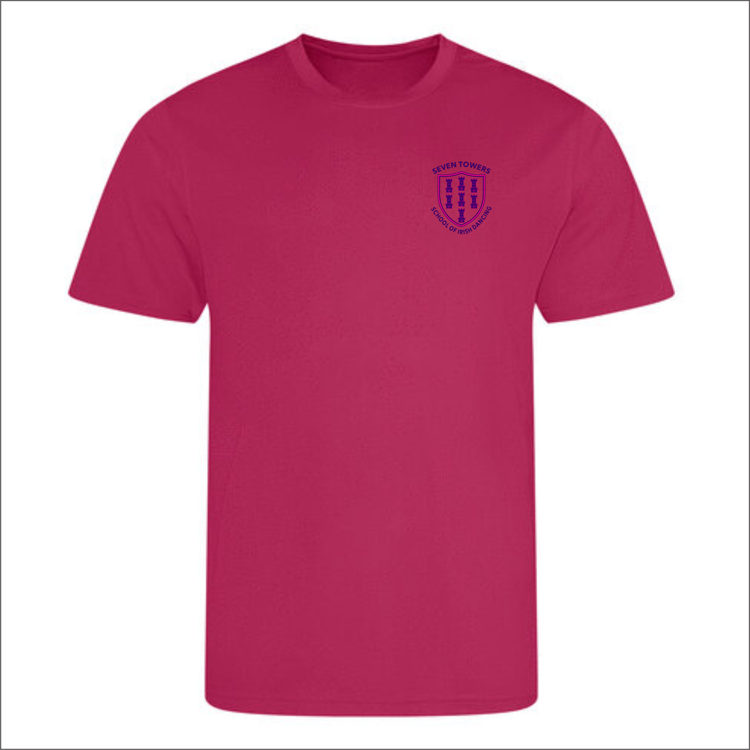 Seven Towers Unisex Kids Performance Tee - Hot Pink