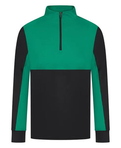 Staff ¼-Tracksuit top - Black/Emerald