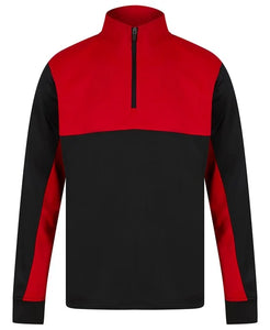 Staff ¼-Tracksuit top - Black/Red
